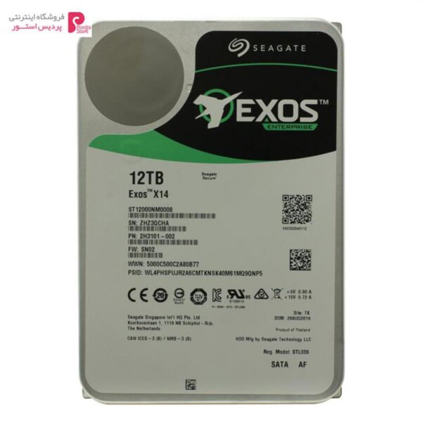 هارد دیسک اینترنال سیگیت مدل Exos ST12000NM0008 ظرفیت 12 ترابایت - 0